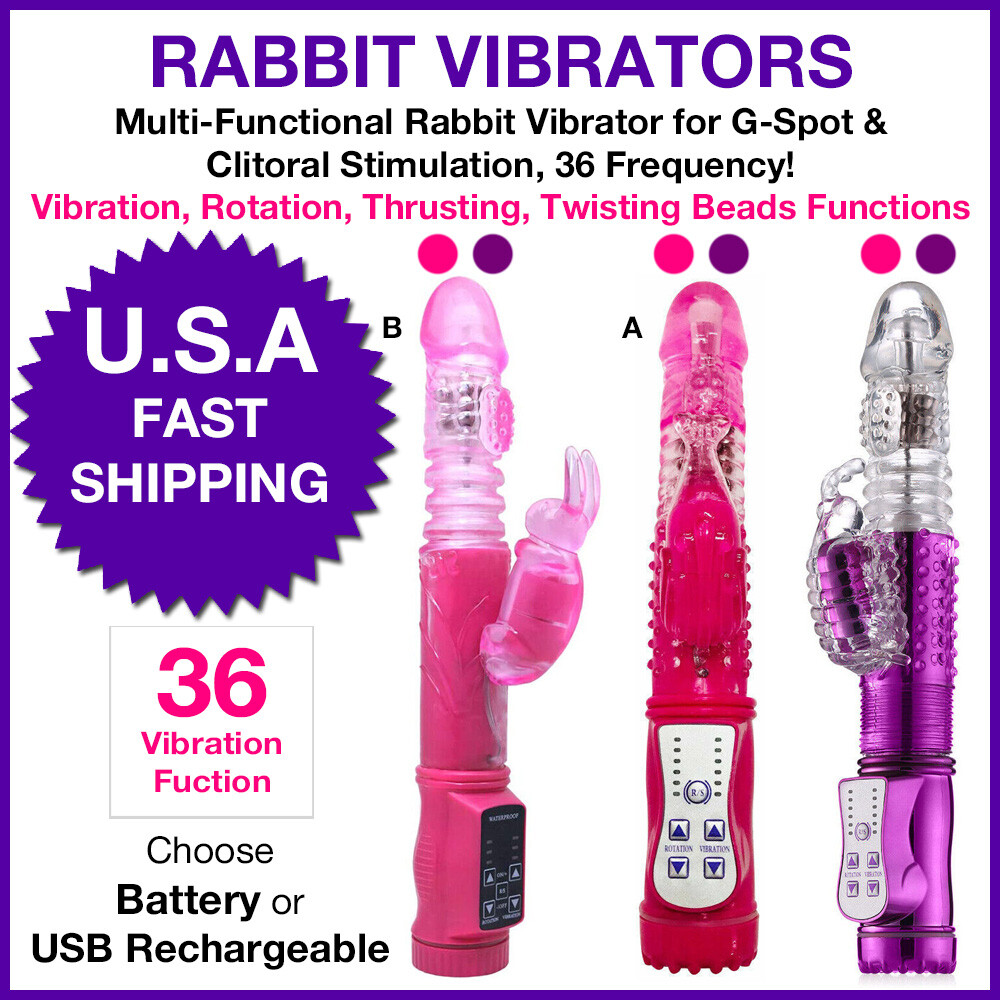 Thrusting Dildo Rabbit Vibrator G-Spot Multispeed Massager Female Adult Sex Toy