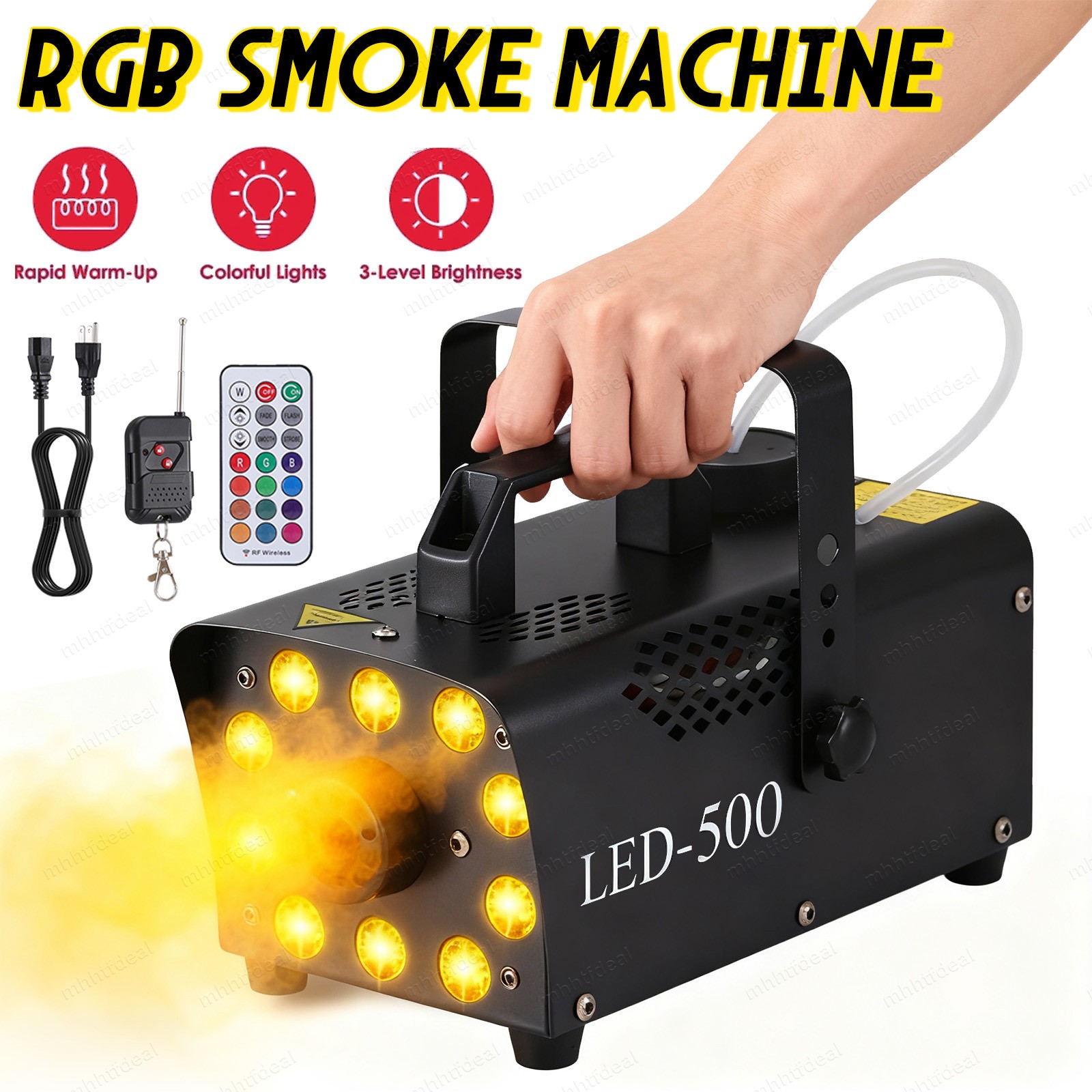 500W Smoke Fog Machine 13 LED RGB Light Wedding Party Christmas Remote Control