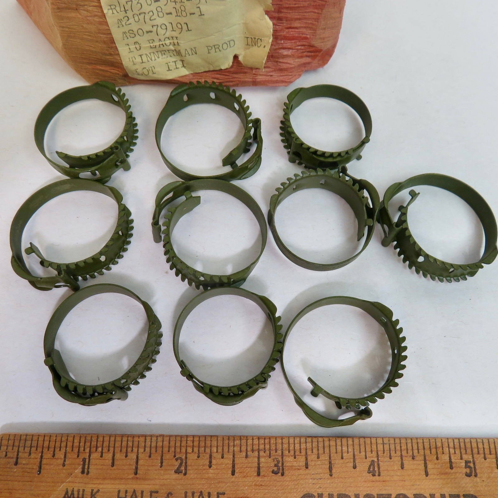 NOS 1950'S TINNERMAN OXYGEN HOSE RACHET CLAMPS SCUBA - RARE FIND (LOT OF 10)