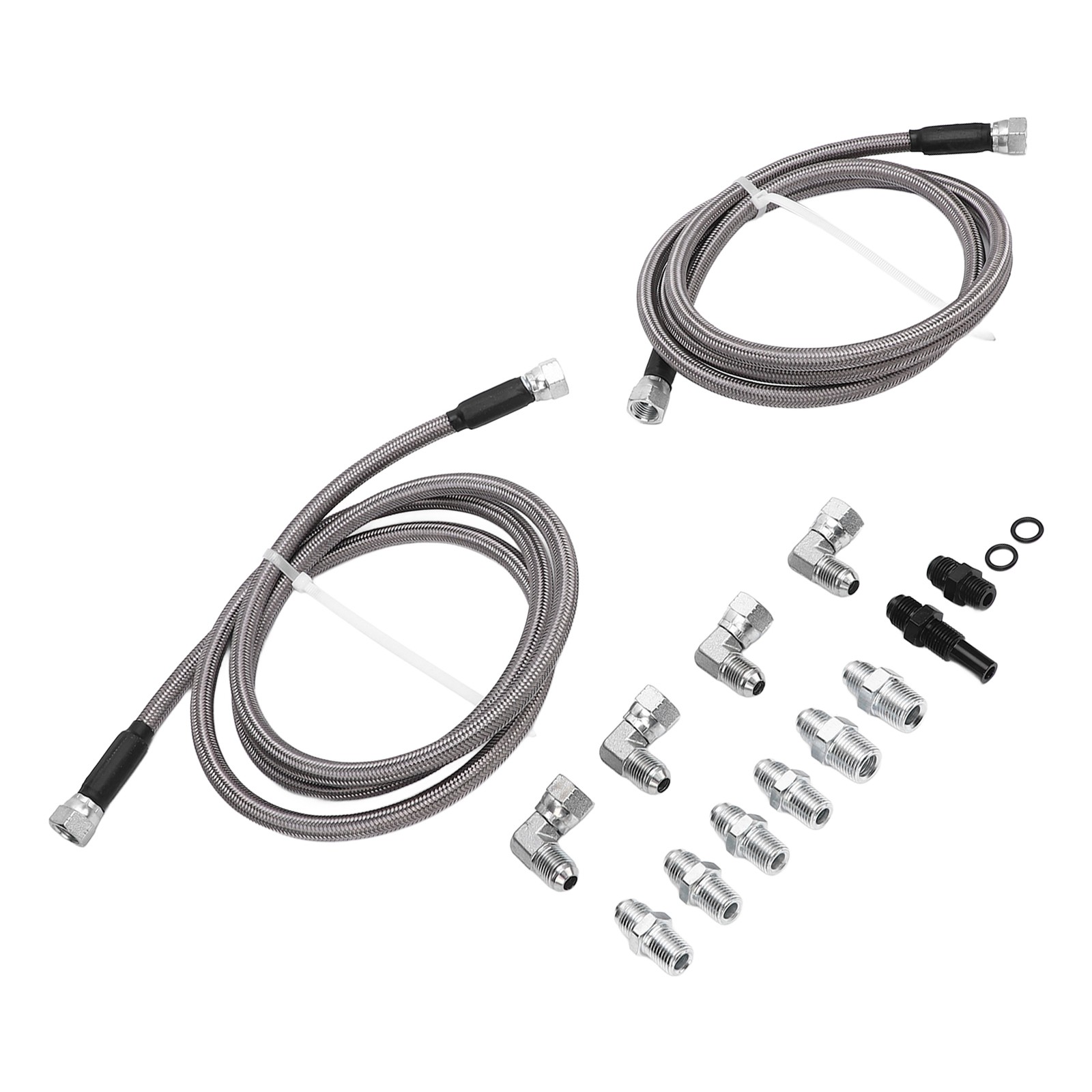 6AN 70 Inch Transmission Fluid Oil Cooler Hose Line Kit Stainless Steel PTFE
