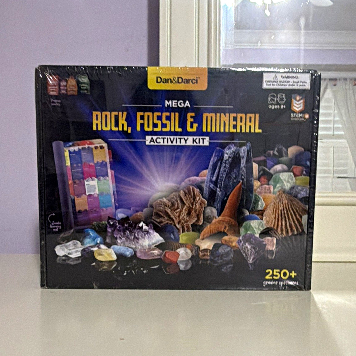 Dan&Darci Mega Rock, Fossil & Mineral Activity Kit w/ 250+ Genuine Specimens