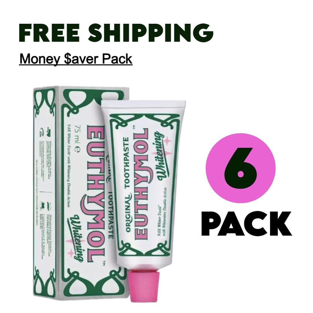 6x Euthymol Whitening Toothpaste 75ml - Pack of 6