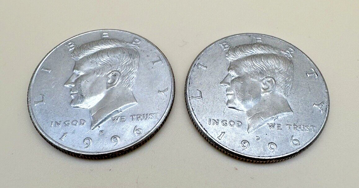 1996 P & D Kennedy Half Dollar Set (2 coins)  AVE CIRCULATED