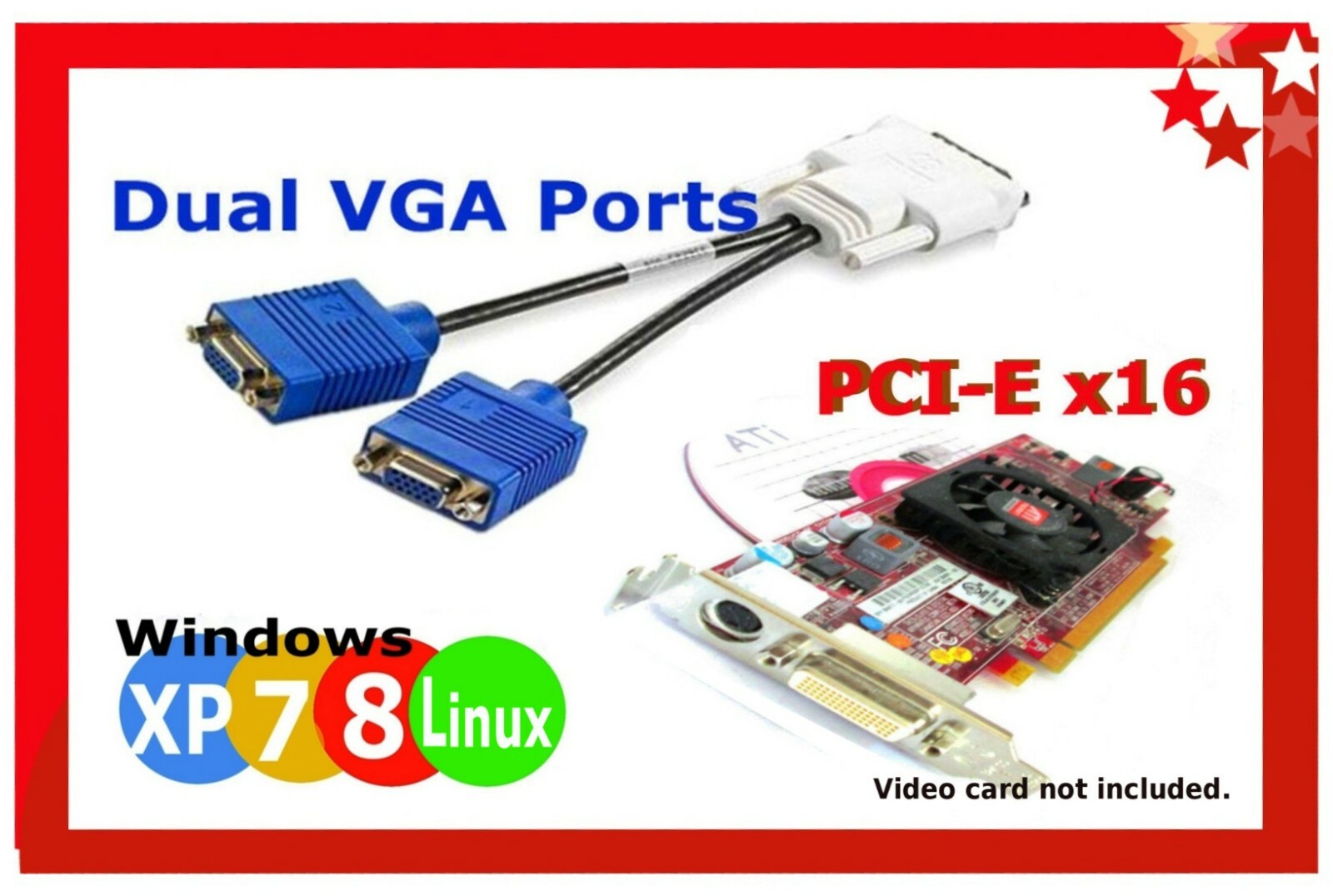 DUAL VGA Ports Adapter (Female). ✔️  HP Dell.✔️ DMS-59 to dual (2) VGA Outputs.