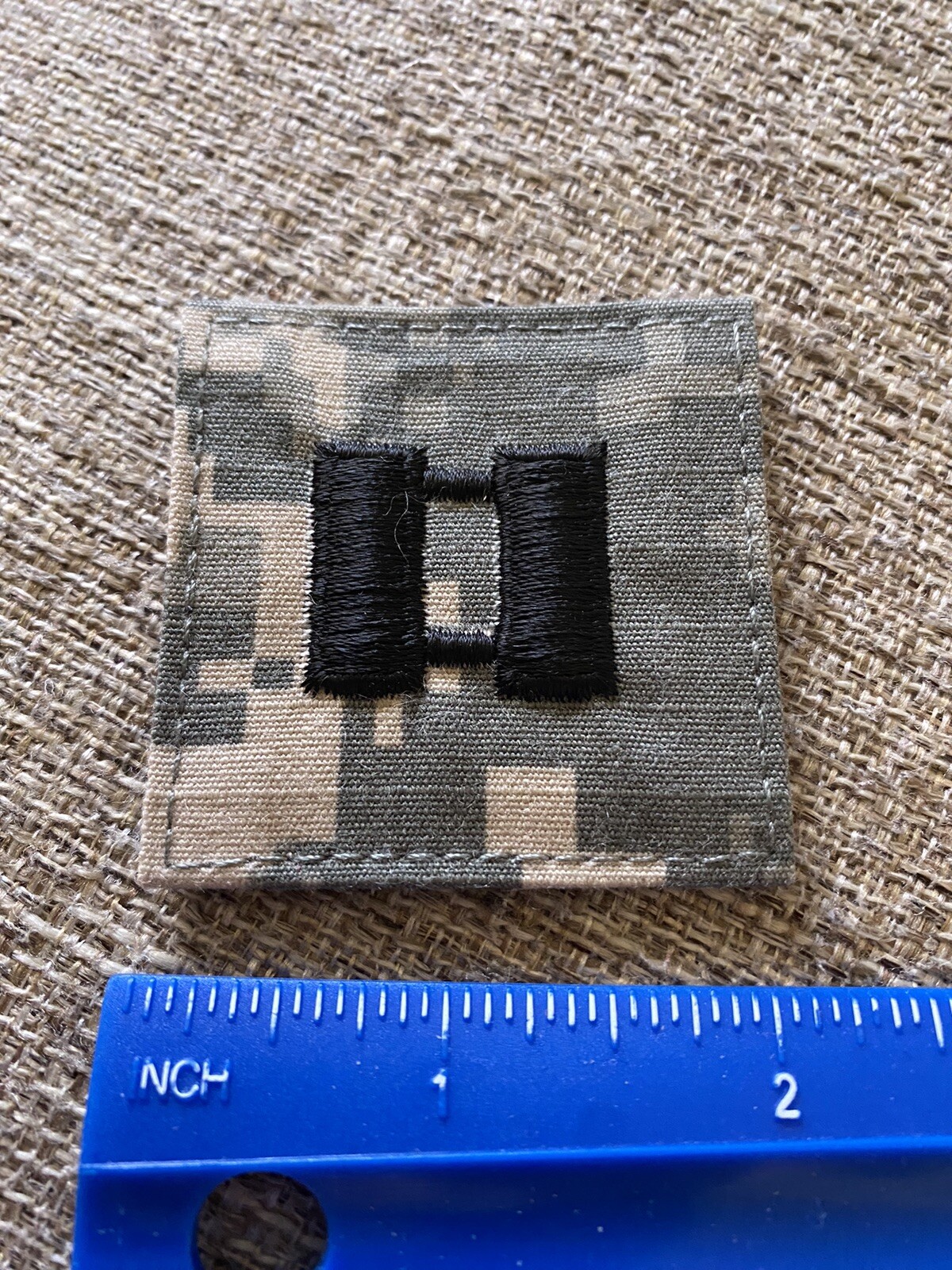 US Army Captain CPT O-3 Rank ACU Hook / Loop Pattern Military Patch INV6264