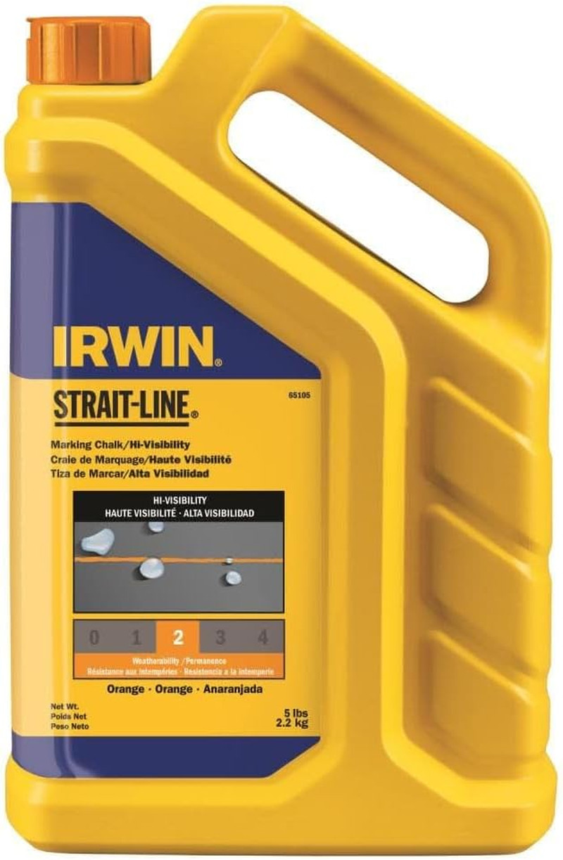 IRWIN Tools Strait Line 5lb Fluorescent Orange Marking Chalk for Layouts