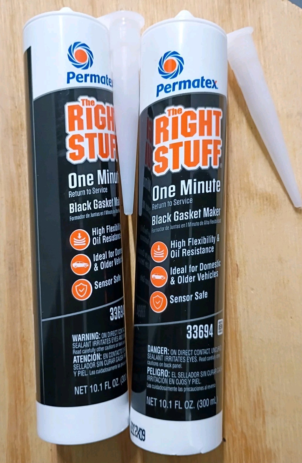PERMATEX 33694 2 X (10oz) The Right Stuff 1 Minute Gasket Maker (2) 10oz Tubes