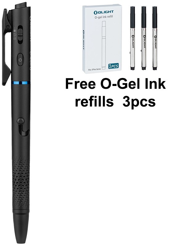 Olight OPen 3 Black Multifunctional Pen Light, WHT/GRN Beam, 120L, FREE 3 Refill