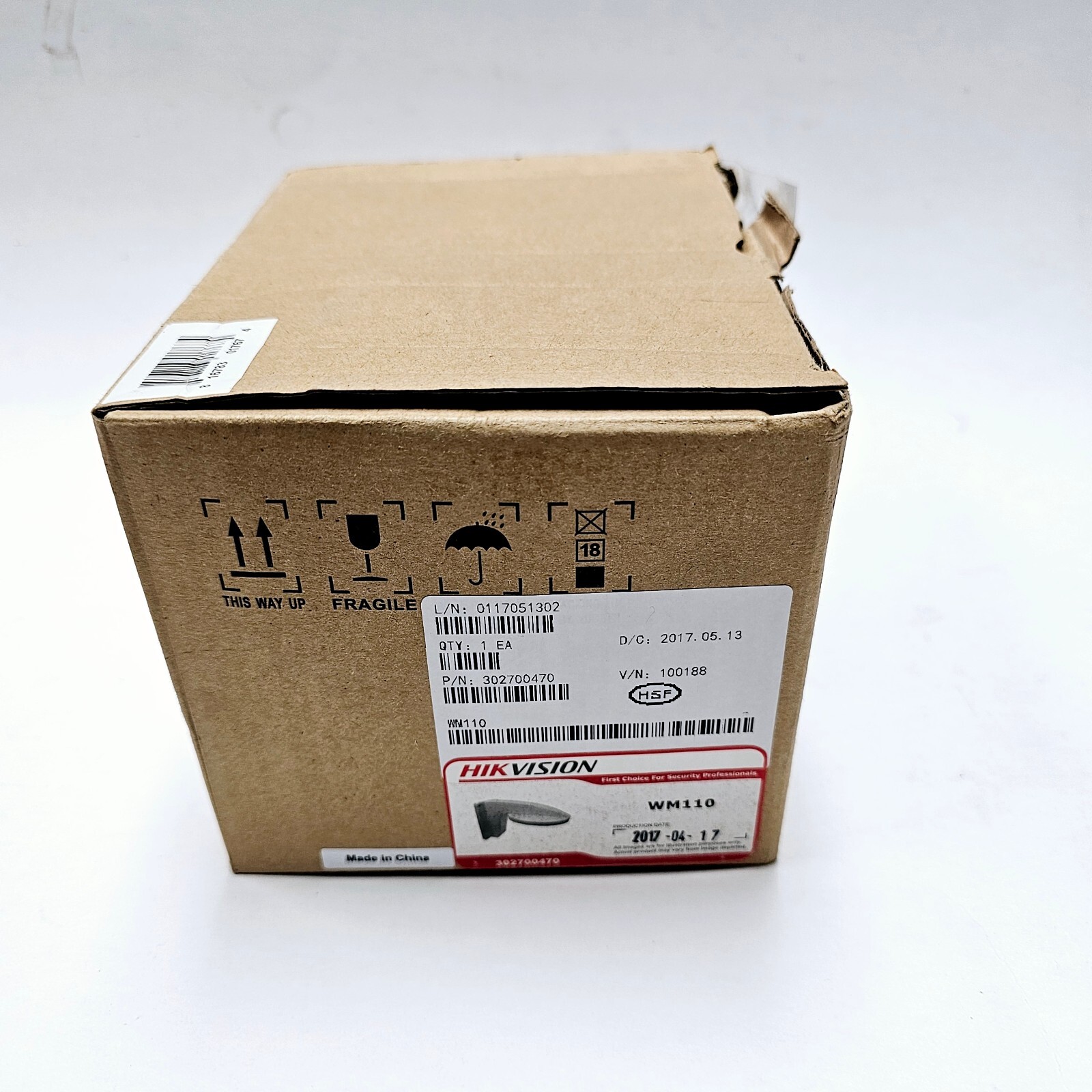 Hikvision WM110 Wall Mount for Indoor Cameras, White NEW (Open Box)