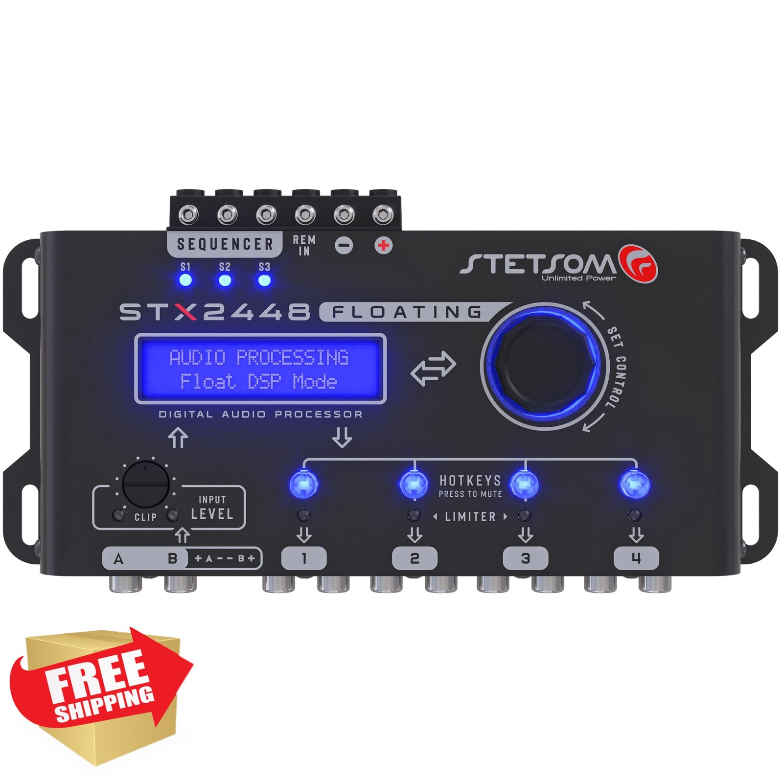 Stetsom STX2448 FLOATING PRO DSP - 15 Band EQ, Crossover, Bass