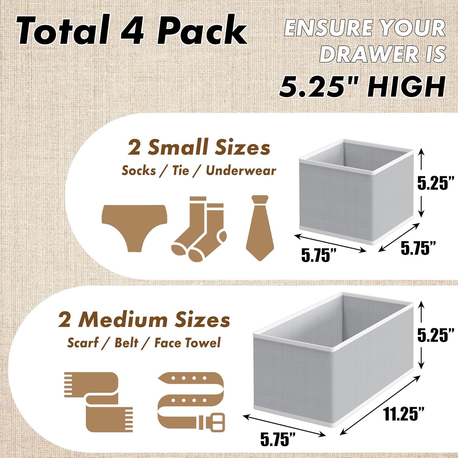 Multi-Compartment Gray Drawer Organizers for Comfortable Lingerie Storage