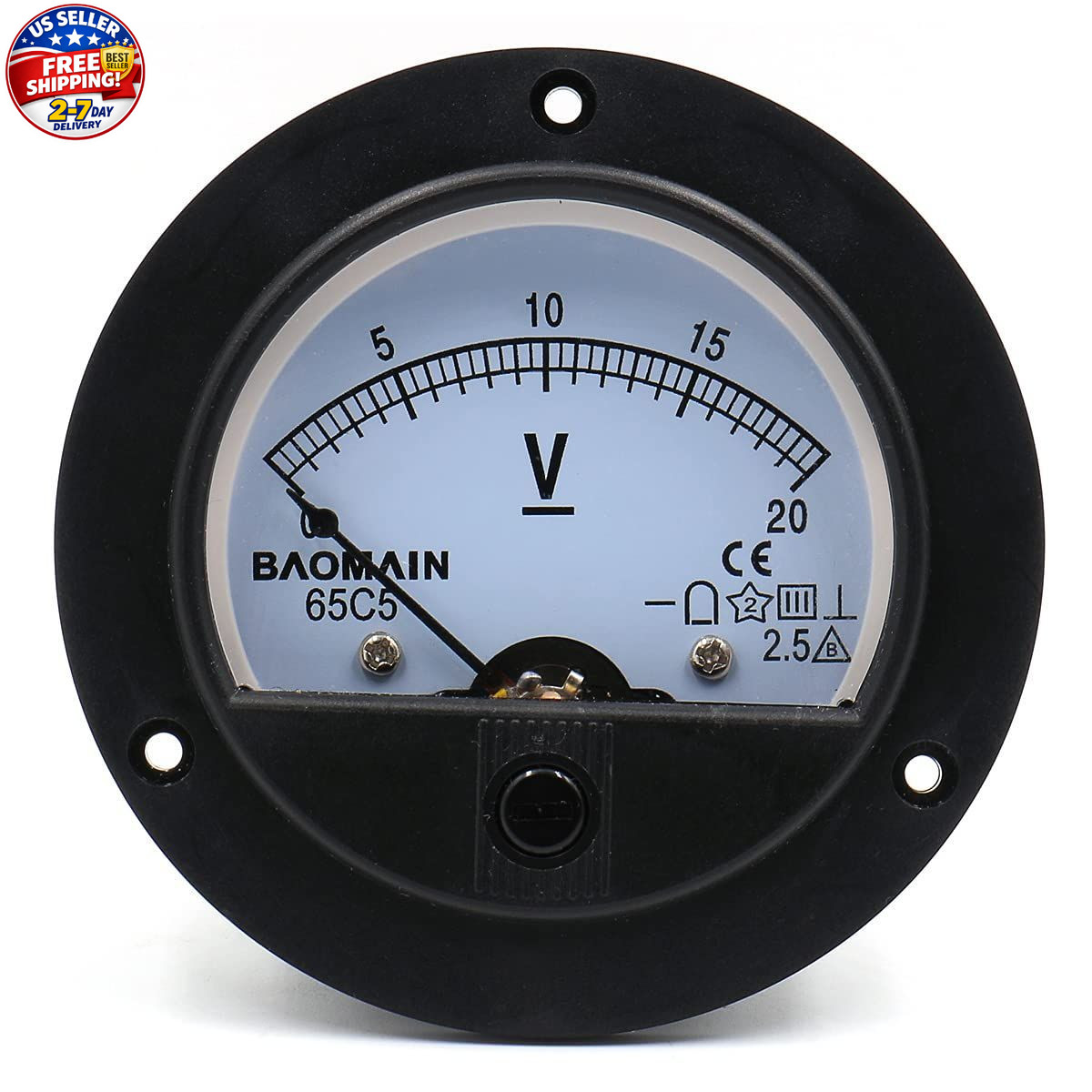 65C5 Analogue Panel Meter Volt Voltage Gauge Analog Voltmeter DC 0-20 V