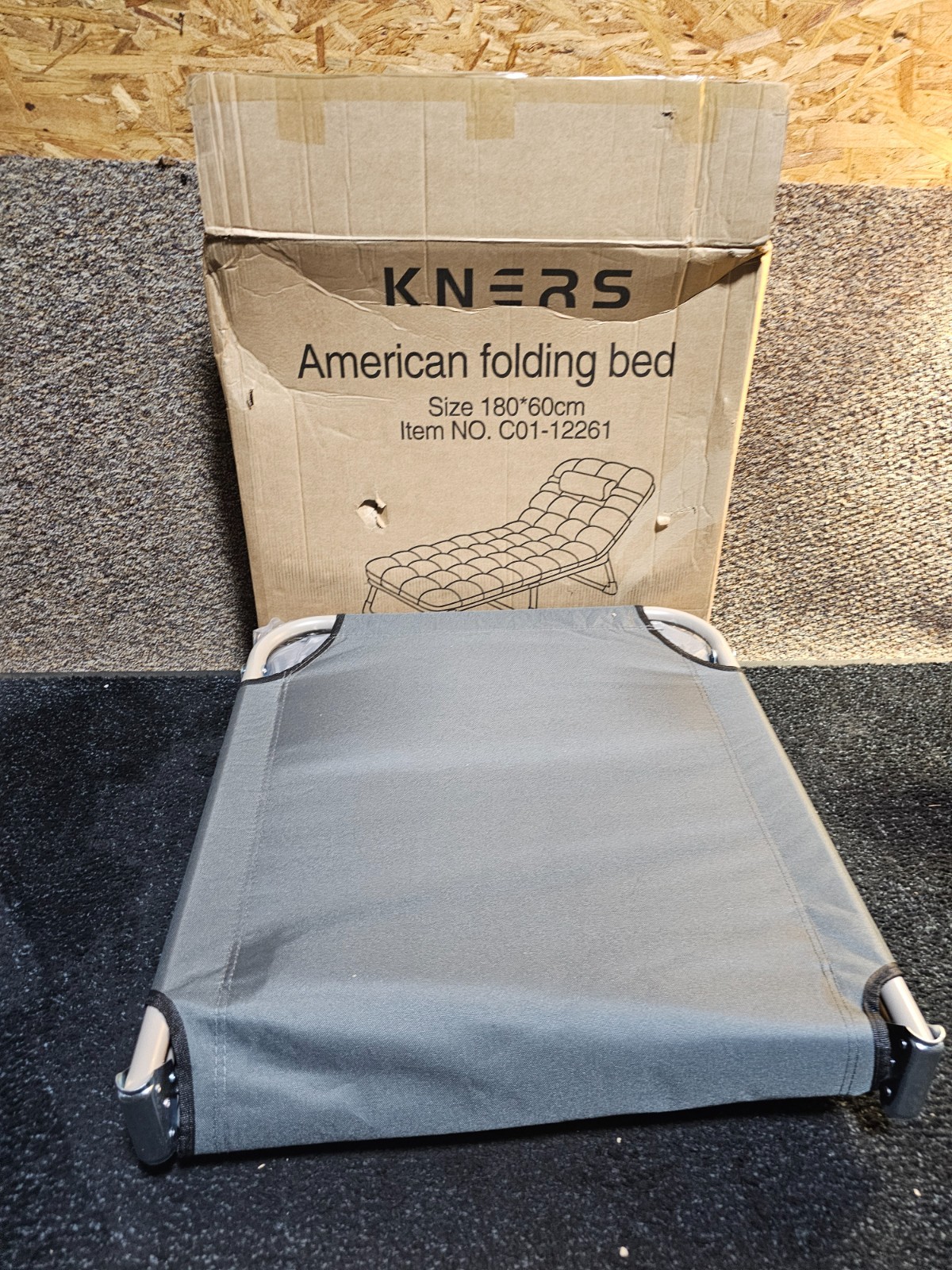 Leo Iris C01-12261 American Folding Bed Polyester Fabric & Steel Frame 180x60cm