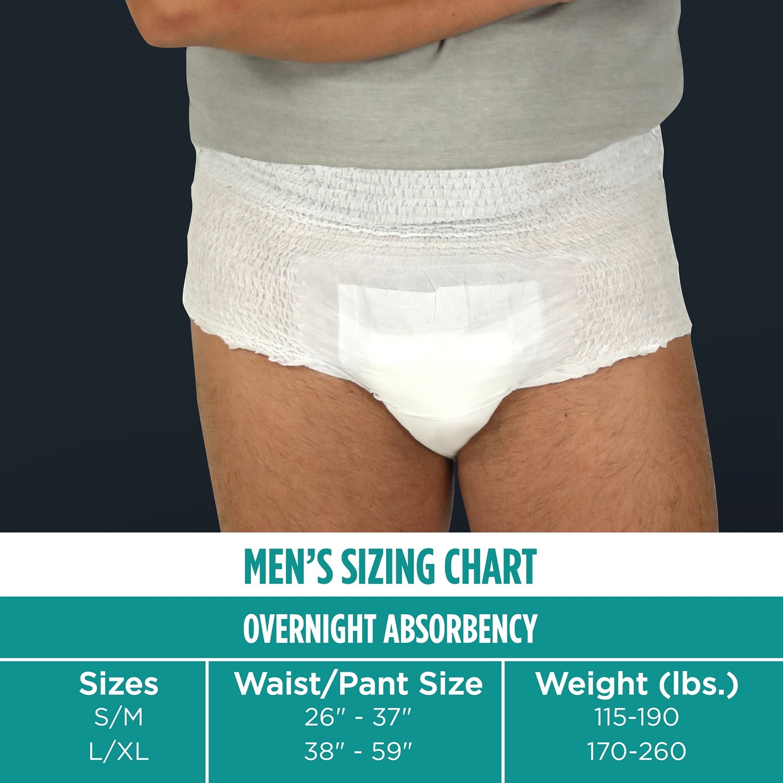 (2 pack) Assurance Men's Overnight Incontinence Underwear, L/XL