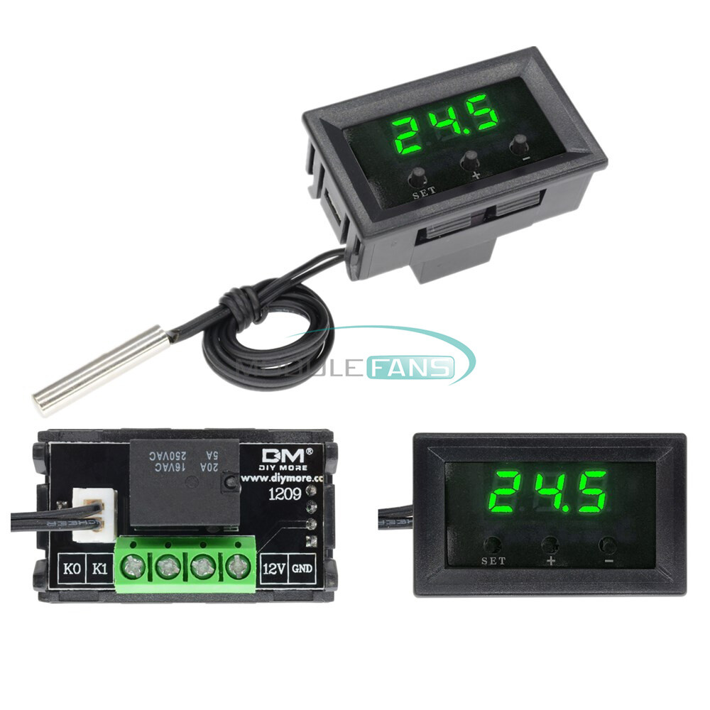 DC 12V -50~110°C W1209 Digital Thermostat Temperature Controller Sensor w/ Case