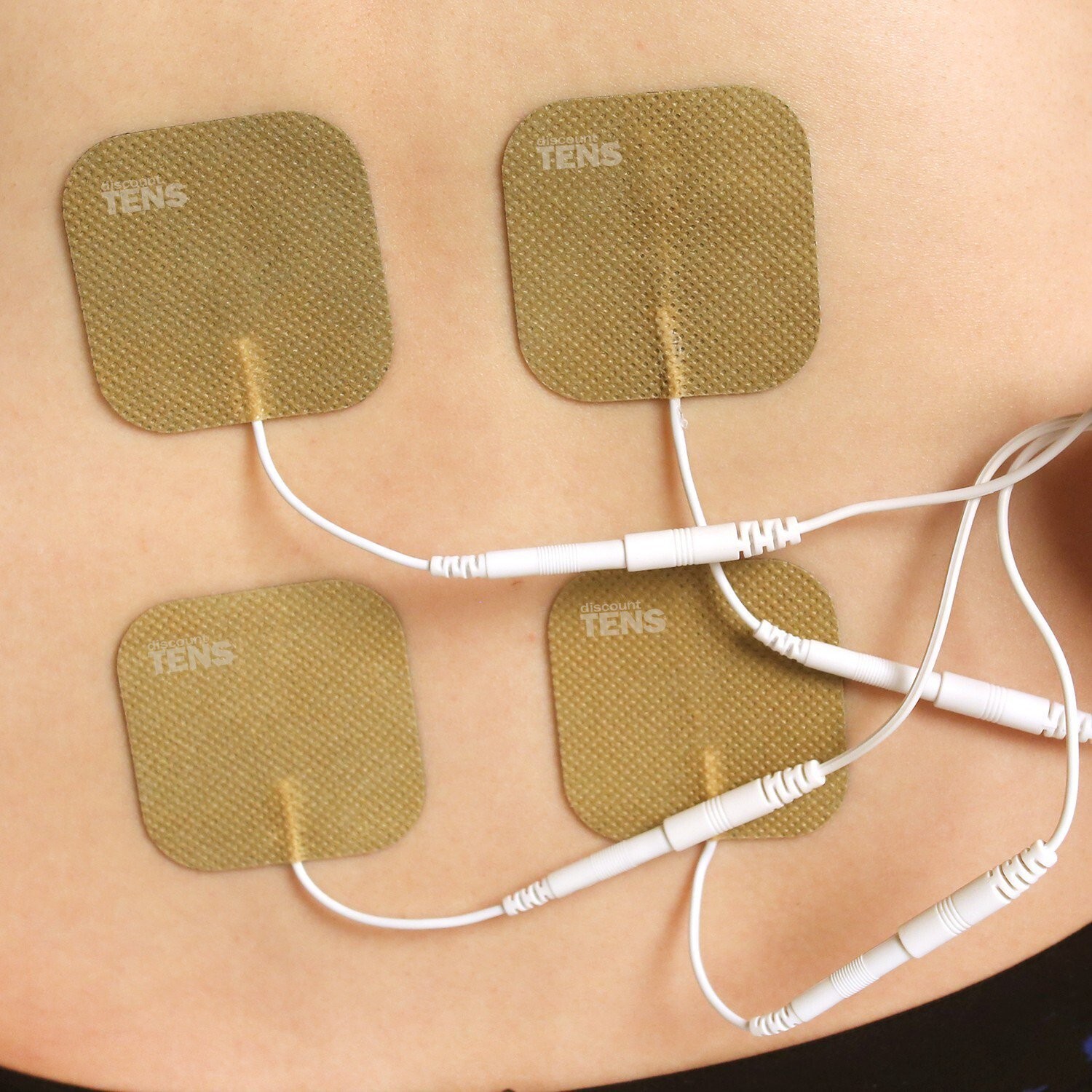 TENS Wired Electrodes Compatible with TENS 7000, TENS 3000 - 20 Premium 2"x2"