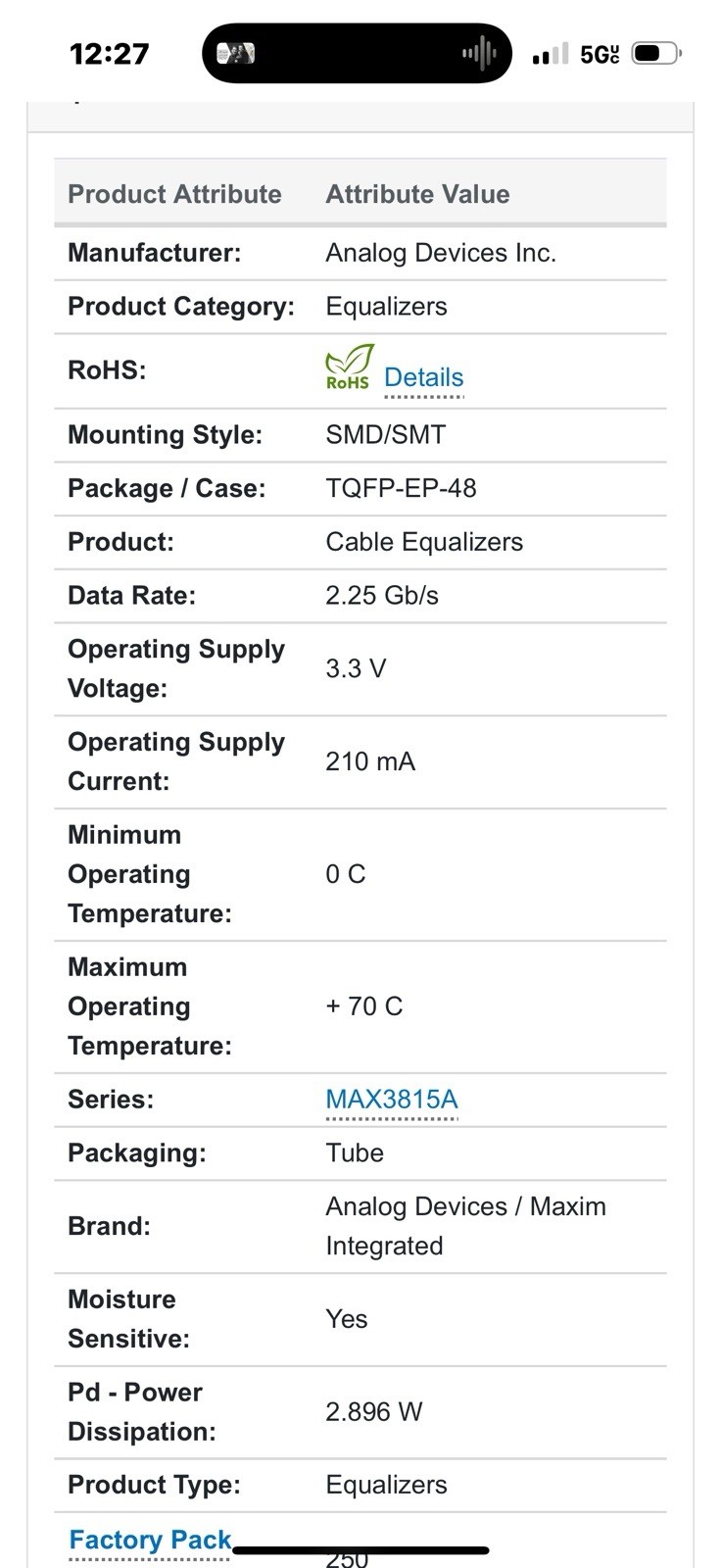 MAX3815ACCM ic Analog Devices