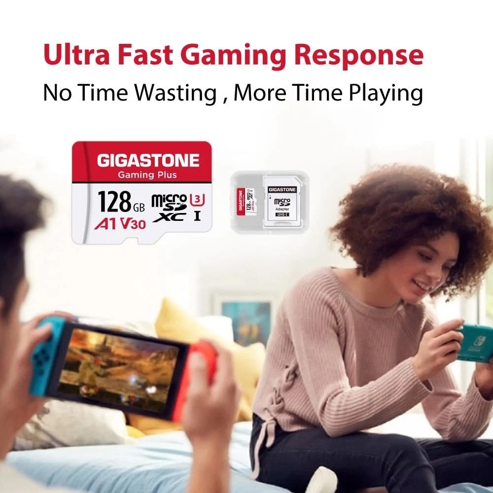 [Gigastone] 128GB Micro SD Card, Gaming Plus, Plus 1-Pack