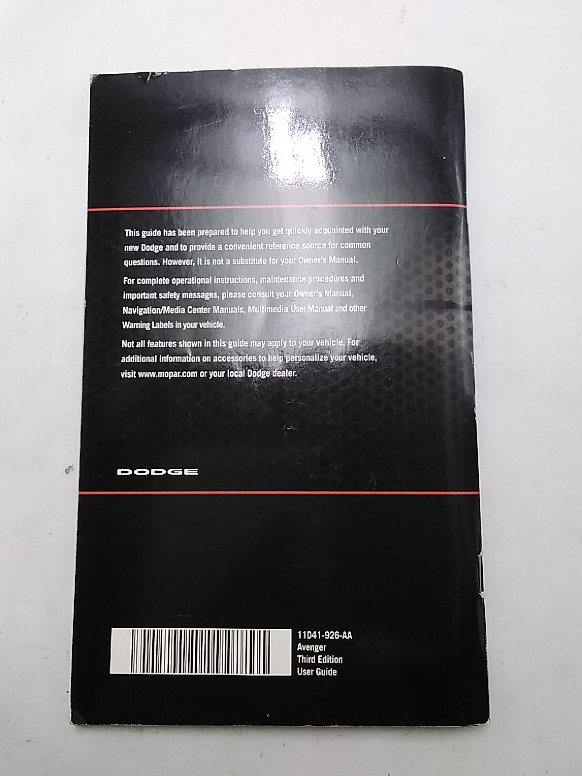 2011 Dodge Avenger User Guide OEM