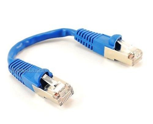 5-PACK 6" Shielded CAT5e Network STP Ethernet RJ45 Blue Patch Cable, U-S000BL-5