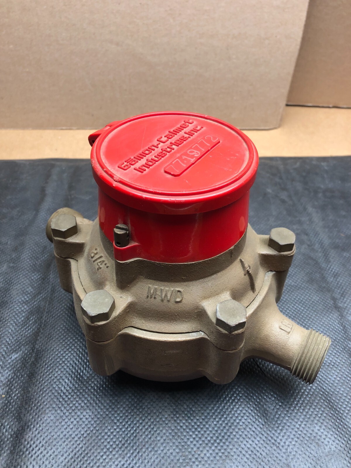 VINTAGE GAMON-CALMET BRASS 3/4” - 3/4” WATER FLOW METER