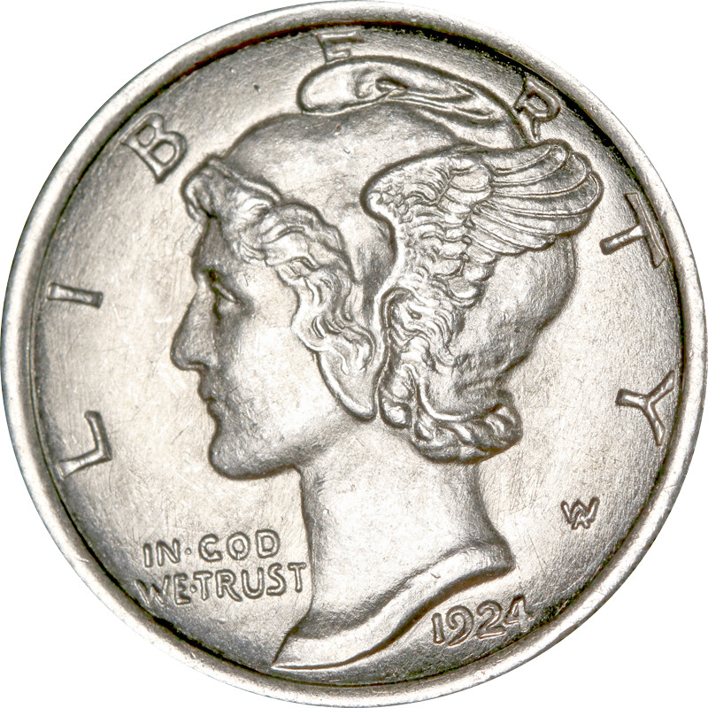 1924-P Mercury Dime - Split Bands