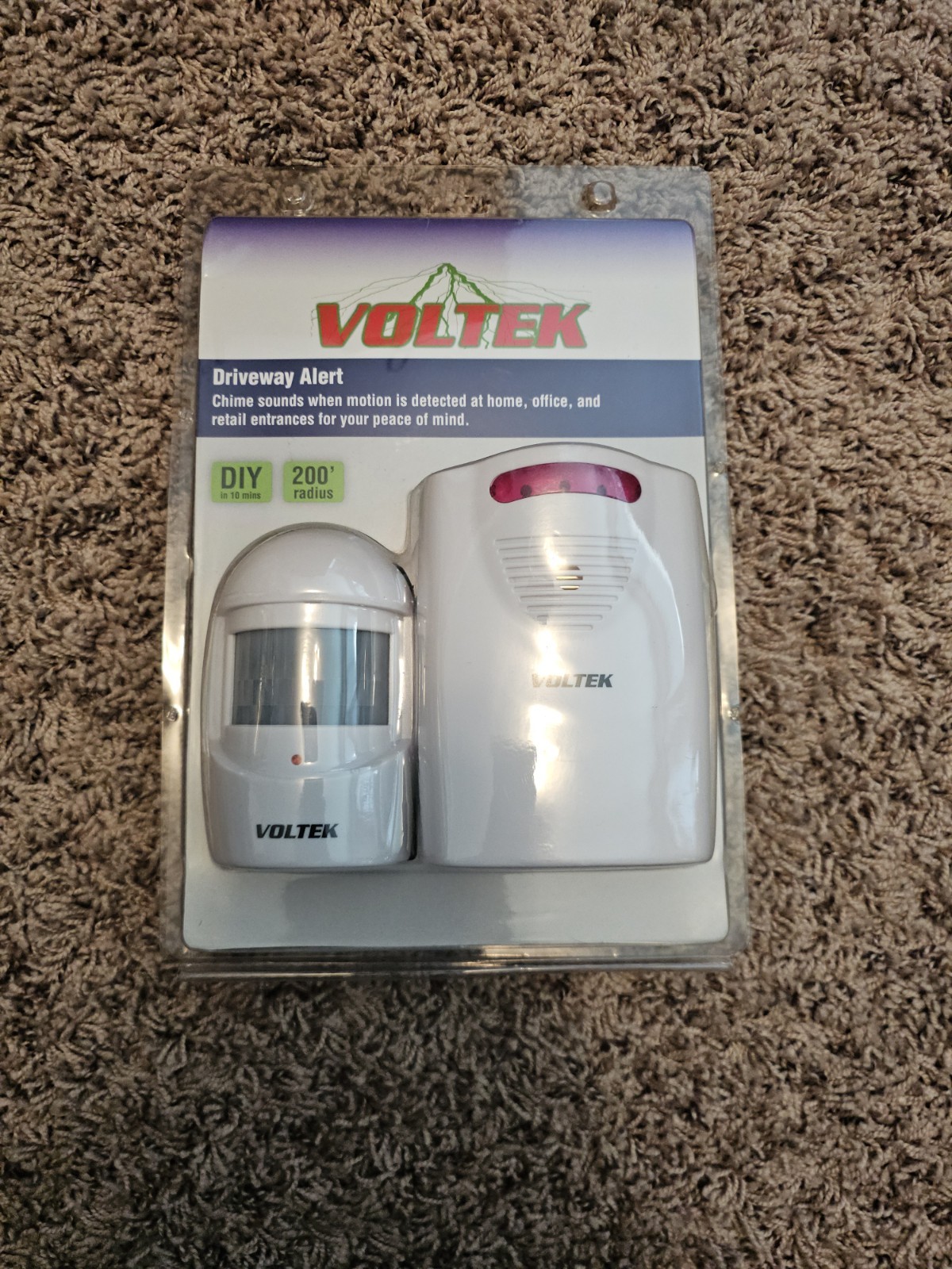 Wireless Driveway Alert Kit. Motion Activated Sensor.  200ft Range. Voltek