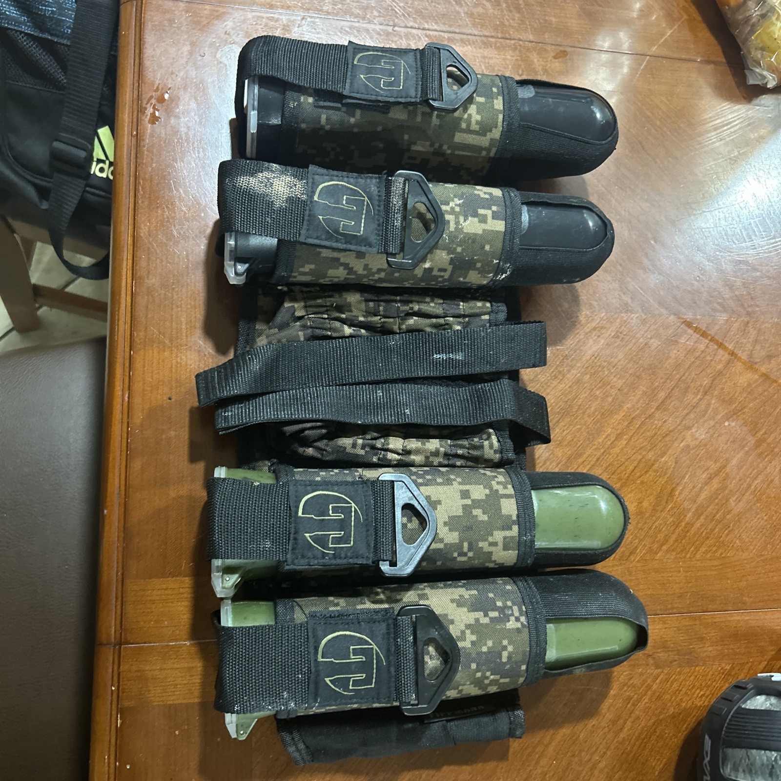 Tippmann Sport Series 4+1 Pod and Tank Harness Camo with 4 genglobal pods