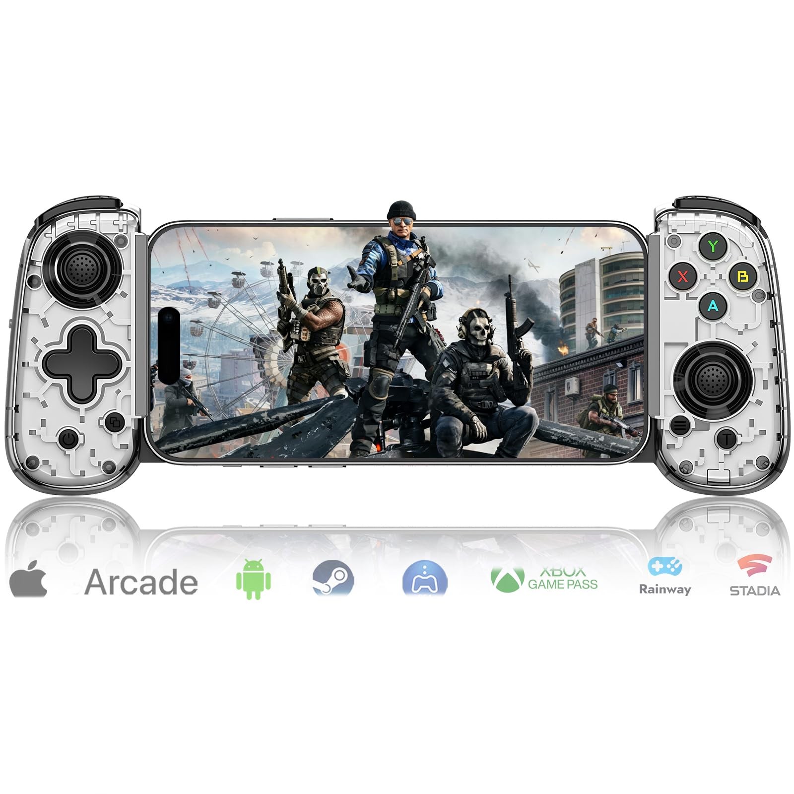 Mobile Gaming Controller for Android & ALL iPhone Series (Support USB-C White