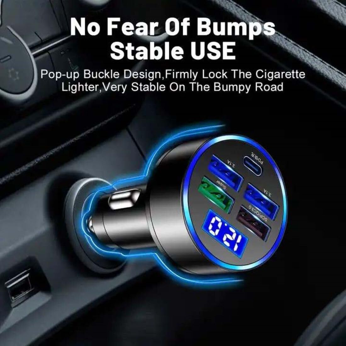 4 USB Port Super Fast Car Charger Adapter for iPhone Samsung Android Cell Phone