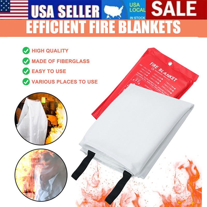 39x39'' Large Retardant Blankets Fire Blanket Fiberglass Prepared Emergency NEW