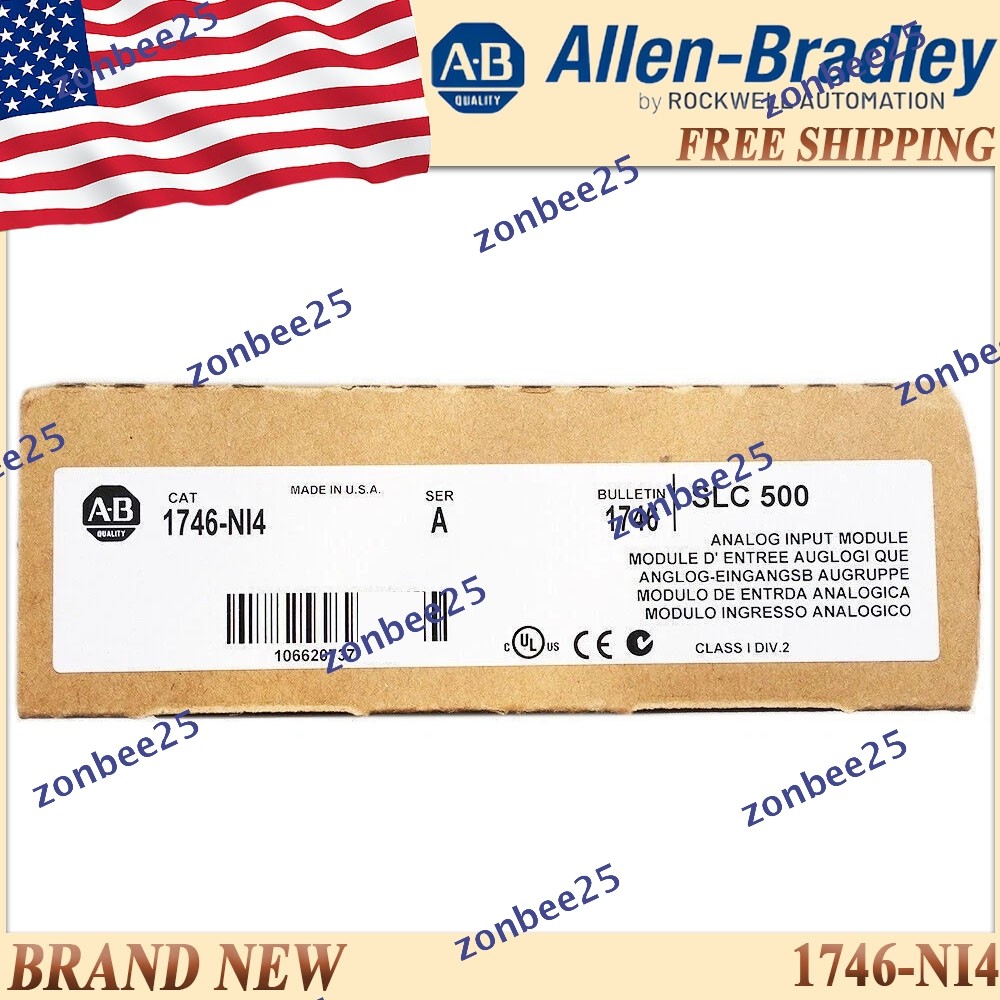 New in Box AB 1746-NI4/A SLC Analog Input Module Free Ship 1746NI4 serA US Stock