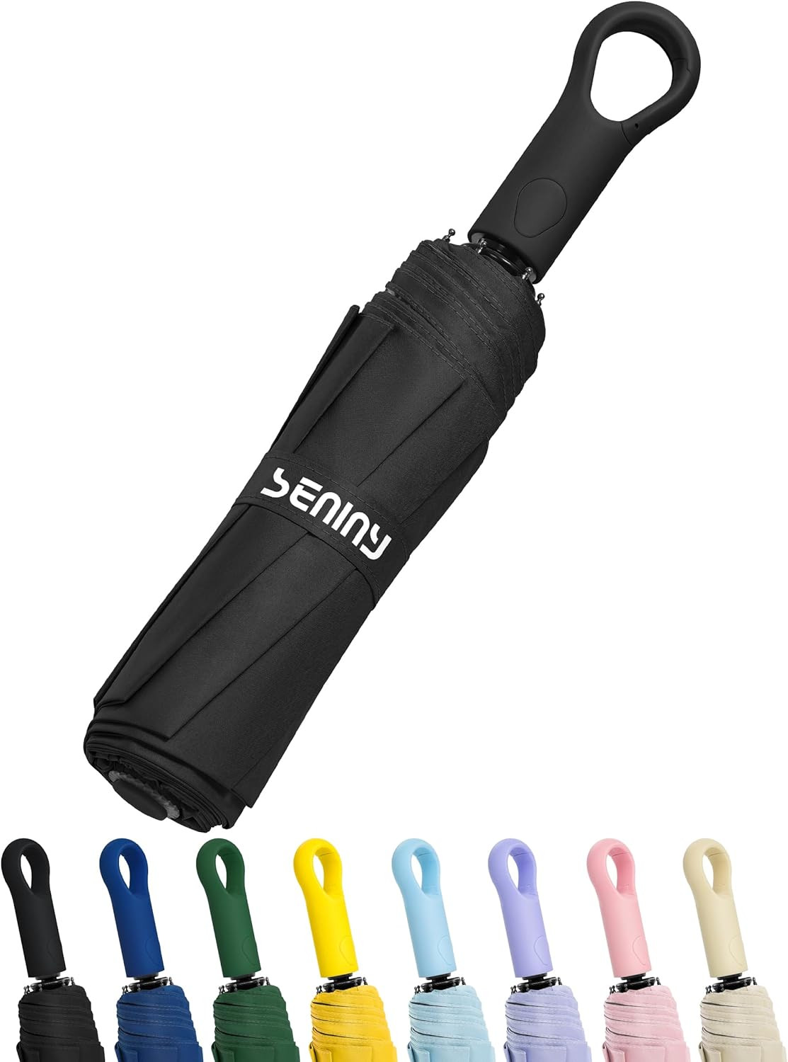 Umbrellas for Rain with Ring Buckle - Travel Umbrella Compact for Backpack, Car,