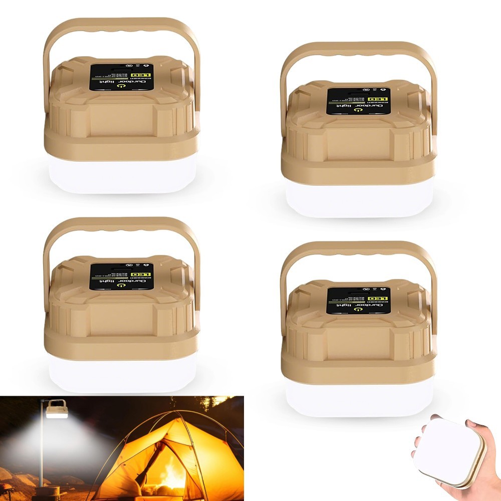 1-4Pack Camping Lantern LED Camping Tent Light Rechargeable Flashlight Portable
