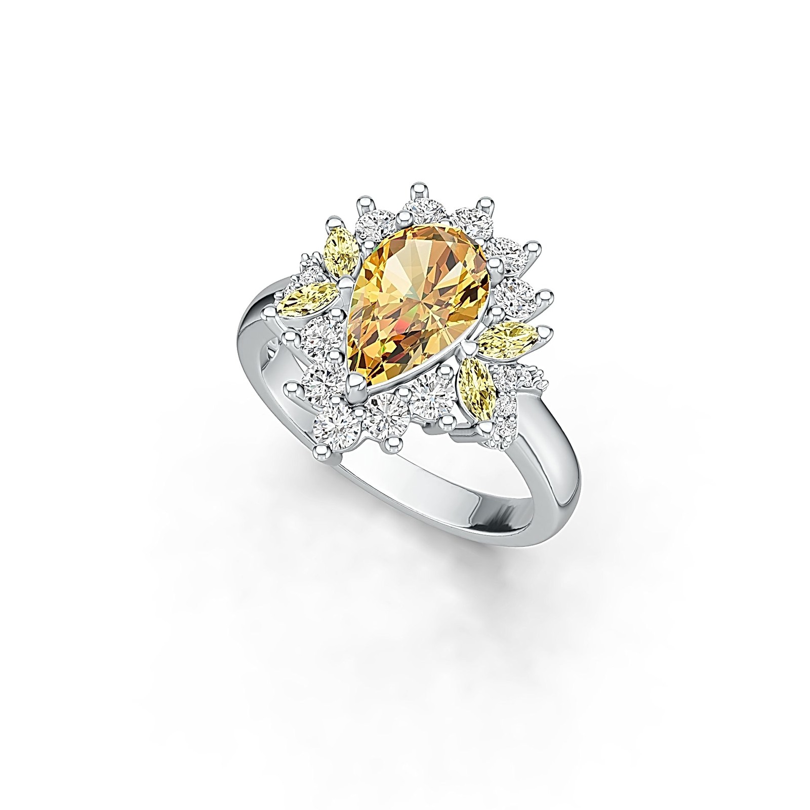 Sterling Silver Semi Mount Ring Setting Pear PE 12x7mm