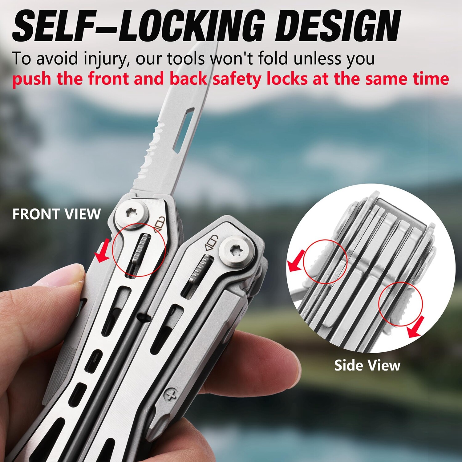 FLISSA 16-in-1 Multi Tool Plier Knife Folding Compact EDC Multitool Pocket Knife