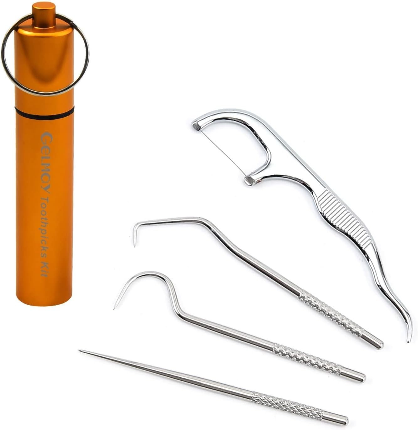 Juego de palillos de dientes portátiles de bolsillo, palillos de hilo dental