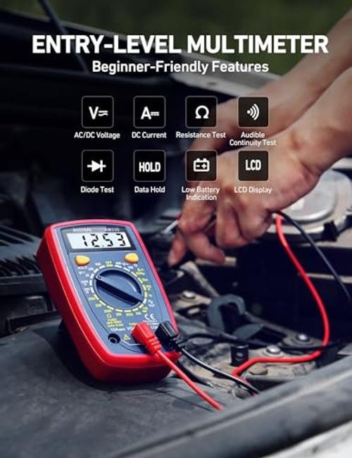Digital Multimeter Tester 2000 Counts with DC AC Voltmeter and Ohm Volt Blue