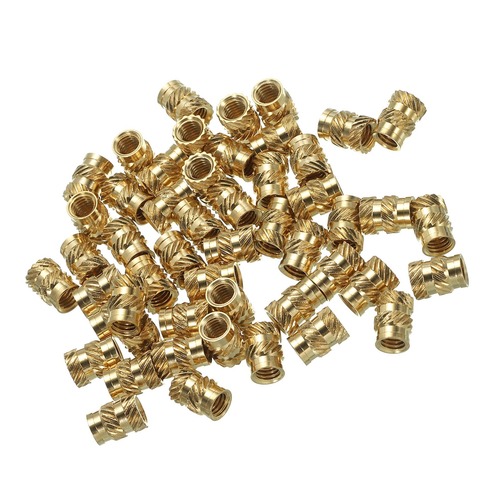 50 Pcs M4 Threaded Inserts Knurled Nuts Brass Heat-Set Inserts for 3D Printing
