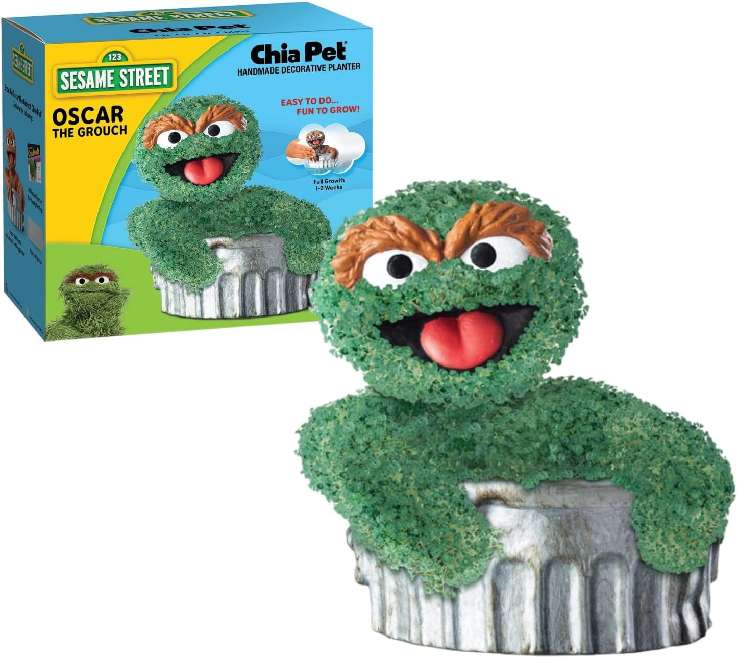 Pet Oscar the Grouch with Seed Pack, Decorative Pottery Planter, Easy to Do and