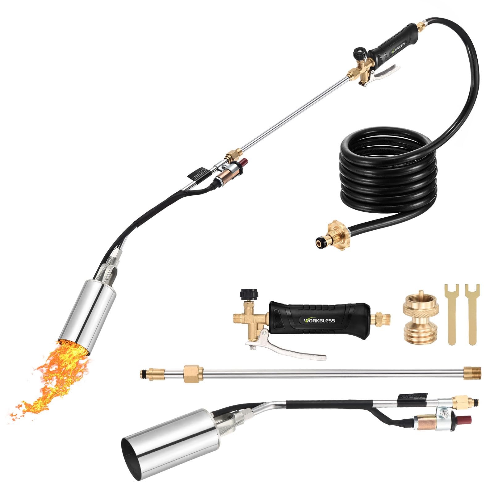 Propane Torch Weed Burner 10FT Hose 1,800,000 BTU Flame Thrower Kit