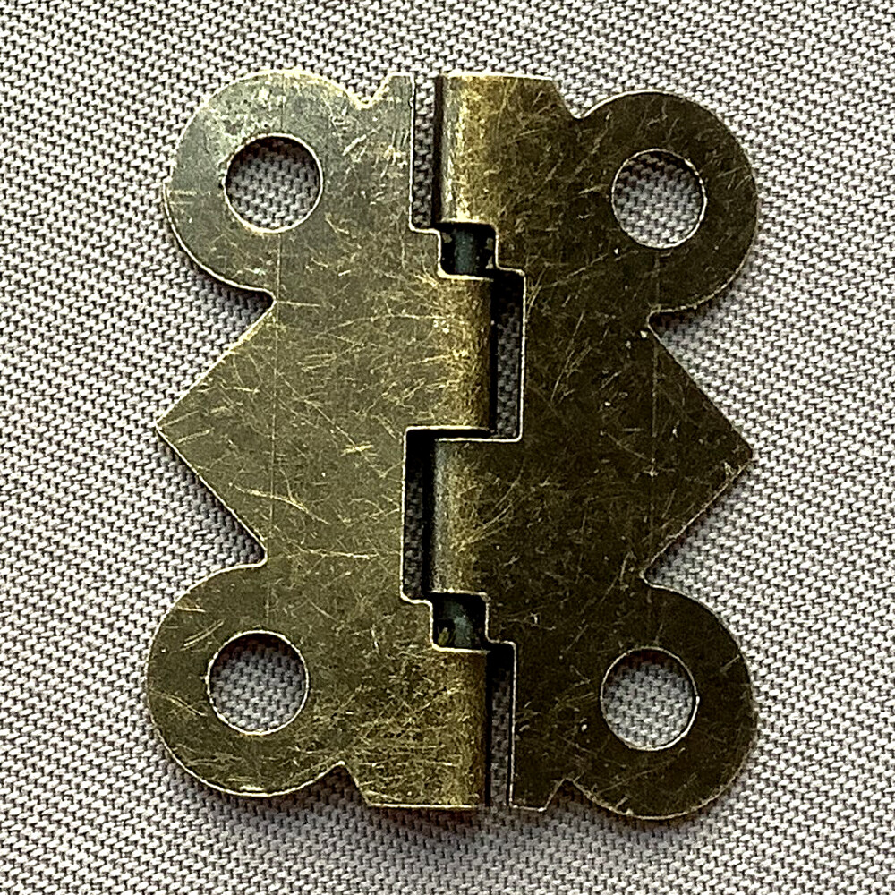 Door Hinge 4 Loop Links 25x20mm Antique Brass Plated Iron Q8 Per Pkg