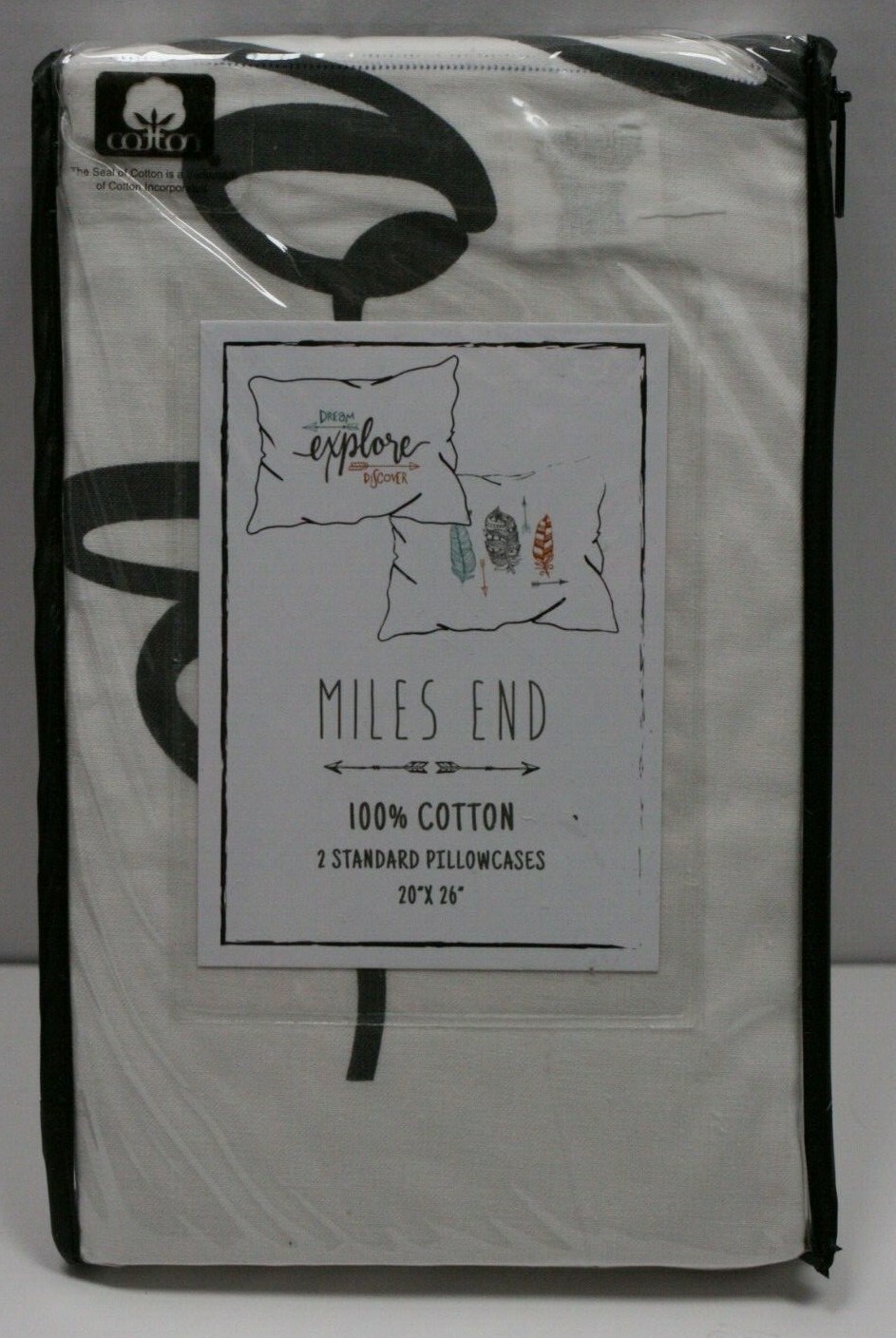 NEW Inspirational Pillowcases MILES END 2 pc Standard 20" x 26" Discover Dream