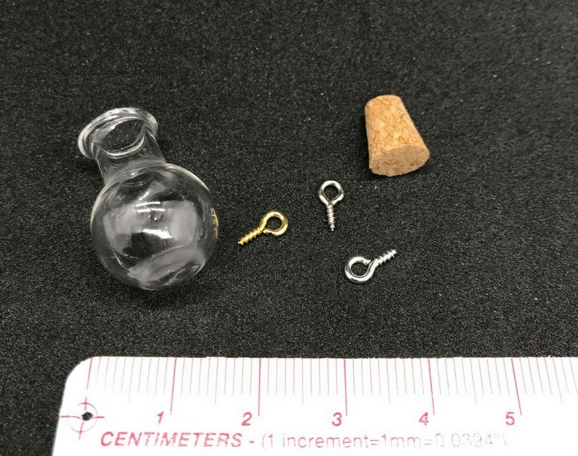 Round Ball Mini Potion Glass Bottle w/ Cork Stopper for Jewelry Craft 5pcs #127