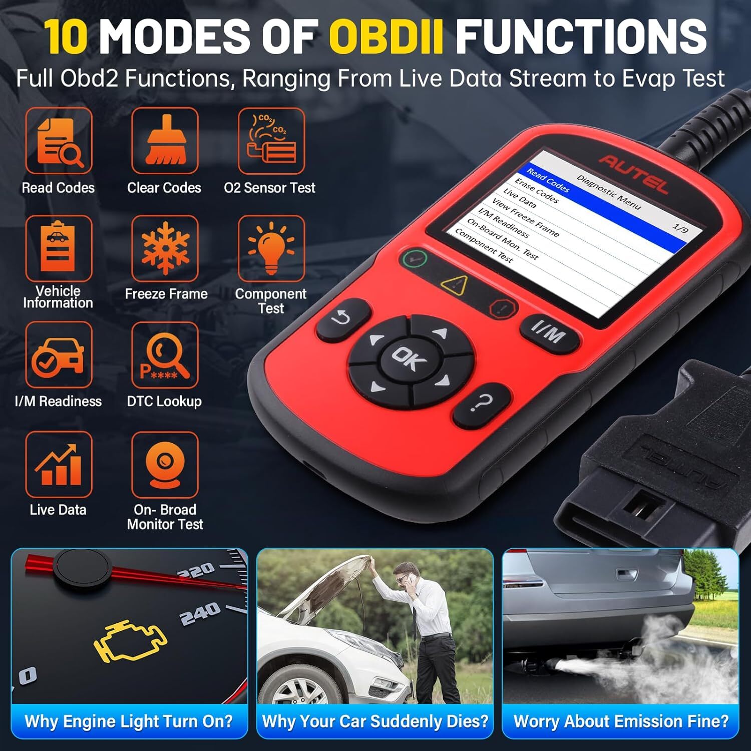Autel OBD2 Scanner AutoLink AL549 (Upgraded of AL519)Code Reader Diagnostic Tool