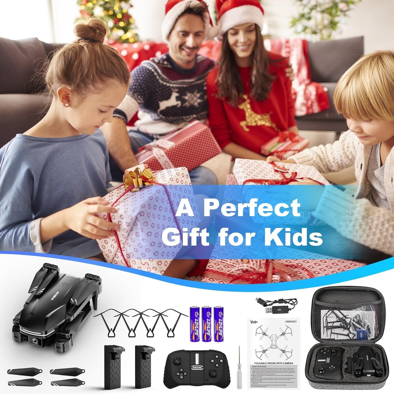 Drone with Camera 1080P HD FPV Foldable Drone for Beginners and Kids, Quadcop...