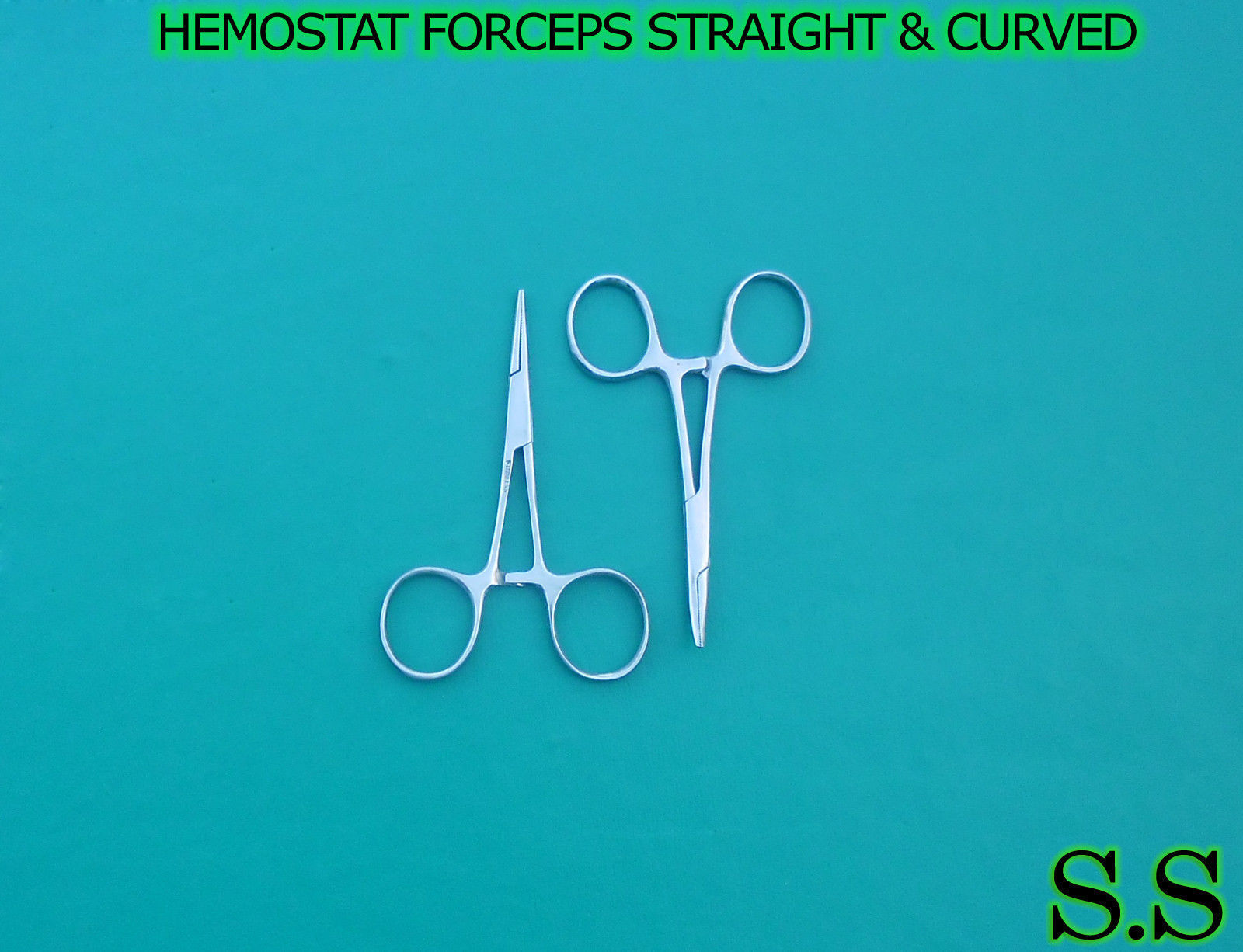HEMOSTAT/ 2 PC. SET/ 3.5" / STRAIGHT & CURVED/ NEW/.