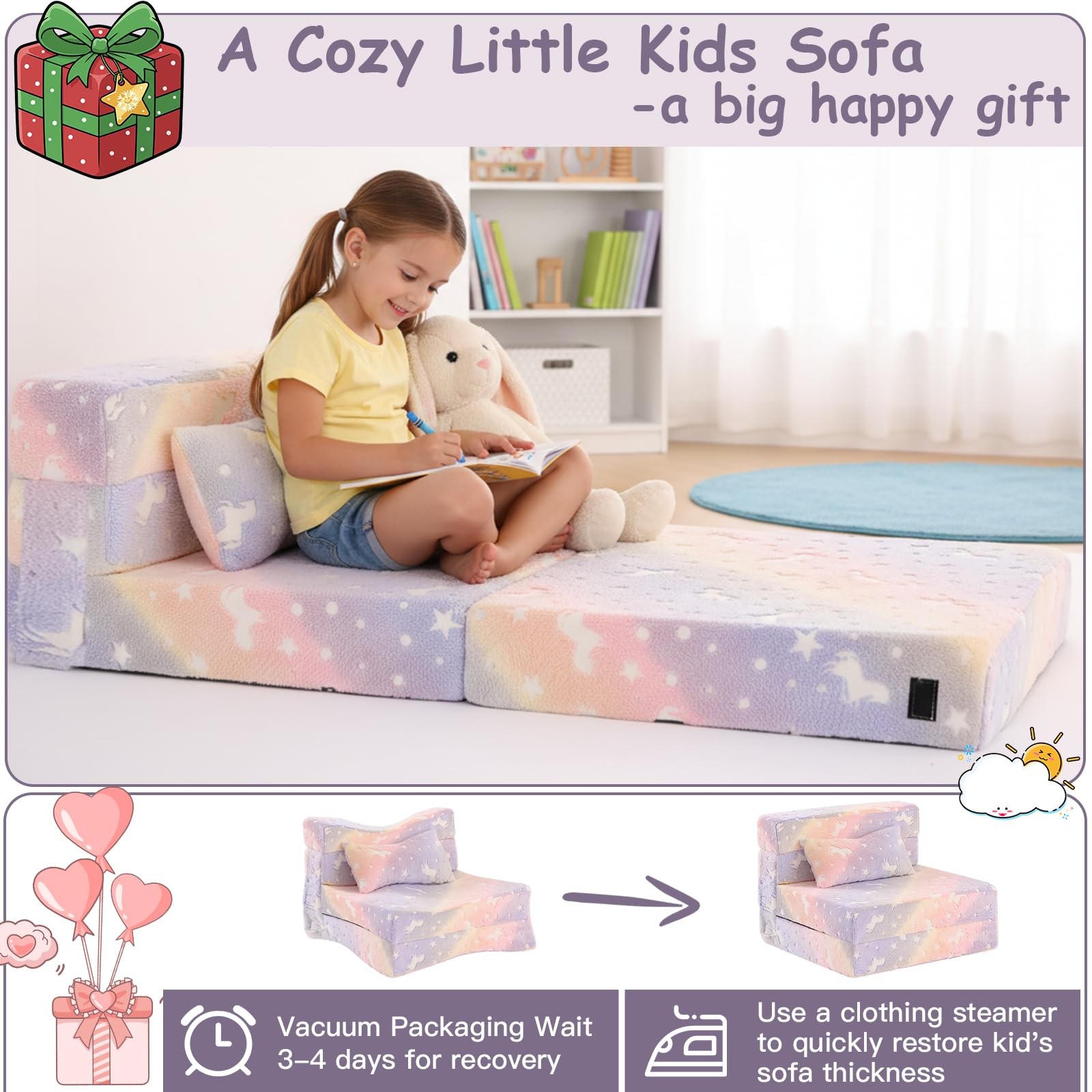 Folding Sofa Bed Floor Mattress, Trifold Futon Mattress Fold Up Bed, Fold Out...