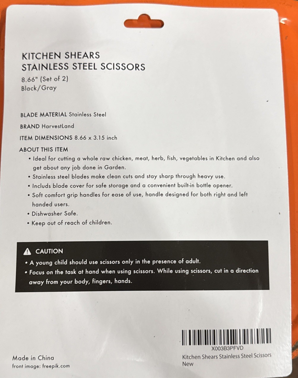 Kitchen Shears - Stainless Steel Scissors - 2 Pack