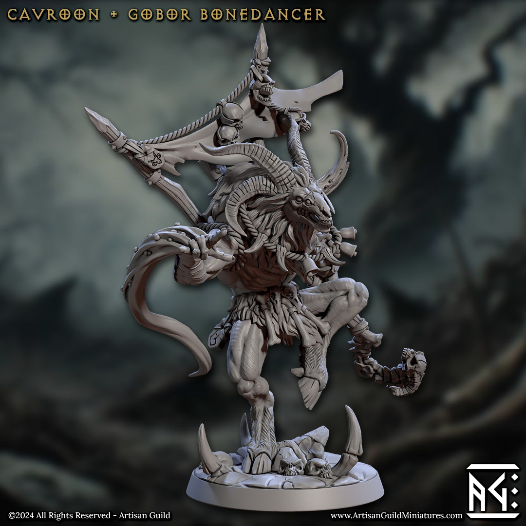 3D Printed Artisan Guild Cavroon Gobor Bonedancer Rise of the Beastmen Set 28mm
